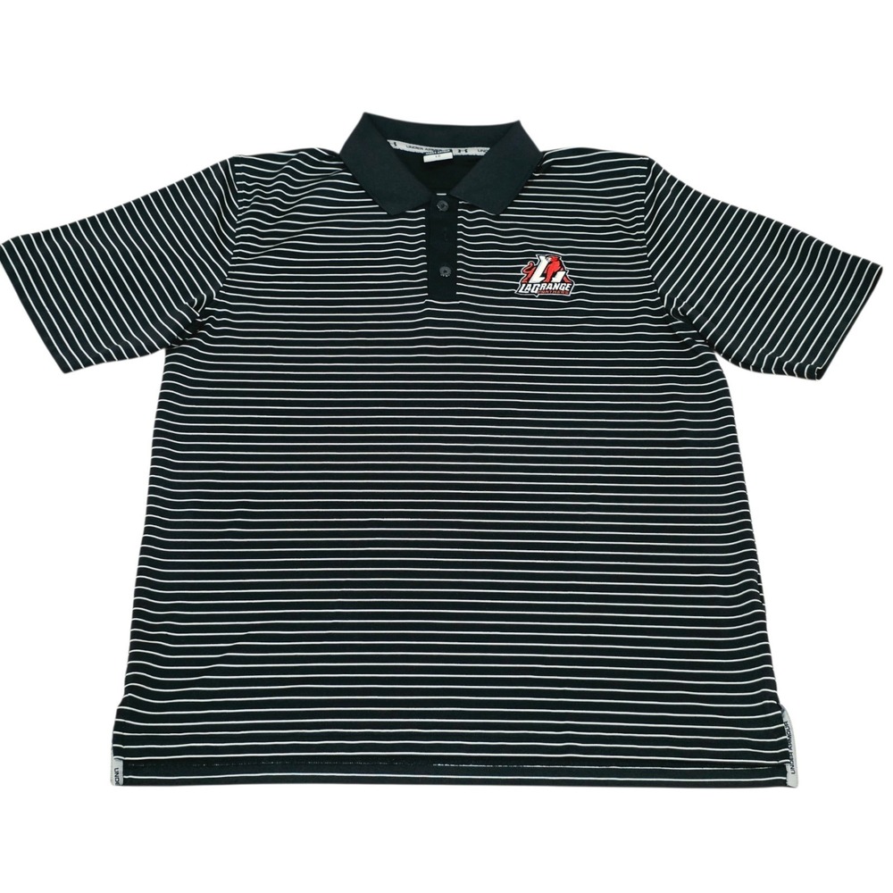 LaGrange College Panthers Football Under Armour Polo Mens Large Black Stripe